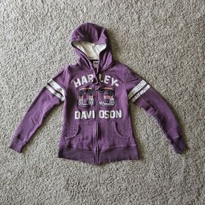 Harley-Davidson Purple Embroidered Hooded Sweatshirt Sz. M